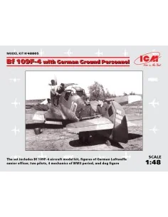 Bf 109F-4 with German Ground Personnel, 1/48 - ICM 48805