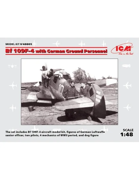[NO_DESC] Bf 109F-4 with German Ground Personnel, 1/48 - ICM 48805