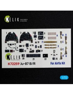 Ju-87 B/R - interior 3D decals for Airfix, 1/72 - Kelik K72259