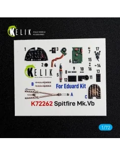 Spitfire Mk.Vb - interior 3D decals for Eduard, 1/72 - Kelik K72262