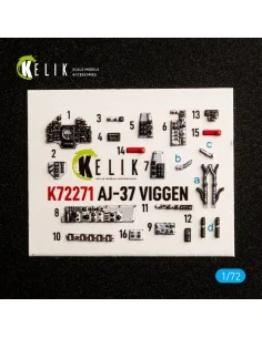 AJ-37 Viggen - interior 3D decals for Special Hobby, 1/72 - Kelik K...