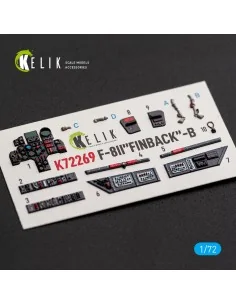 F-8II Finback-B - interior 3D decals for Trumpeter, 1/72 - Kelik K7... 2