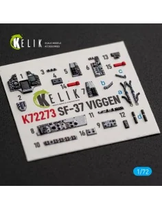 SF-37 Viggen - interior 3D decals for Special Hobby, 1/72 - Kelik K... 2