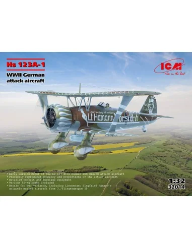 Hs 123A-1, WWII German attack aircraft (100% new molds), 1/32 - ICM...