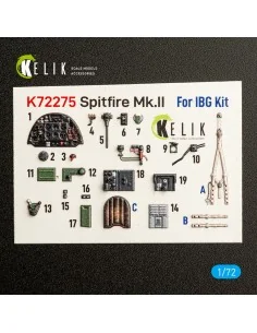 Spitfire Mk.II - interior 3D decals for IBG, 1/72 - Kelik K72275