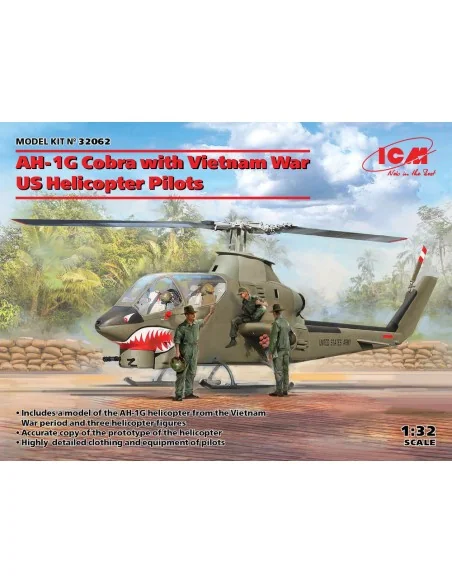 AH-1G Cobra with Vietnam War US Helicopter Pilots, 1/32 - ICM 32062