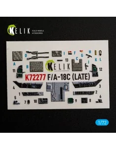 F/A-18C (LATE) - interior 3D decals for Academy 12411, 1/72 - Kelik...