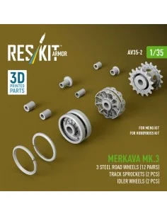 Merkava Mk.3 steel road wheels (12 pairs), track sprockets (2 pcs),... 2