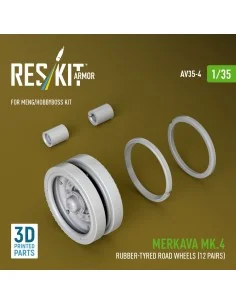 Merkava Mk.4 rubber-tyred road wheels (12 pairs) (3D Printed) for M...
