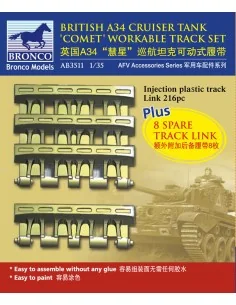 A34 Comet Workable Truck Link Set, 1/35 - Bronco Models AB3511