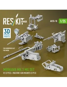 Merkava Mk.3 MG set, V2 (3 pcs) + machine gun mounts (3 pcs) for Me...
