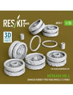Merkava Mk.4 damaged rubber-tyred road wheels (12 pairs) (3D Printe...