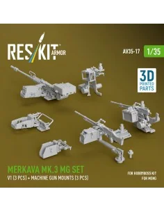 Merkava Mk.3 MG set, V1 (3 pcs) + machine gun mounts (3 pcs) for Me... 2
