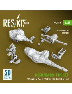 Merkava Mk.3 MG set w\cover (3 pcs) + machine gun mounts (3 pcs) fo... 2
