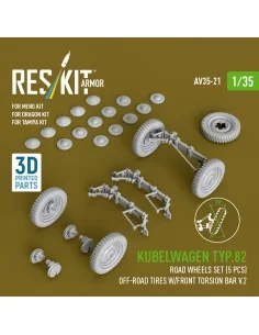 Kubelwagen typ.82 road wheels set (5 pcs) off-road tires w/front to...