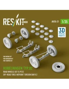 Kubelwagen typ.82 road wheels set (5 pcs) off-road tires w/front to... 2