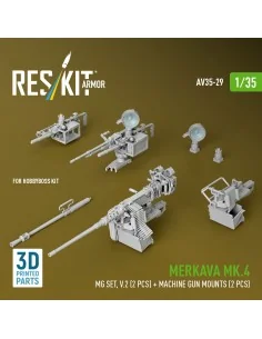 Merkava Mk.4 MG set, V.2 (2 pcs) + Machine gun mounts (2 pcs) (3D P...