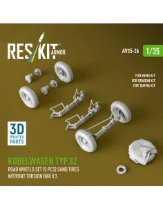 Kubelwagen typ.82 road wheels set (5 pcs) sand tires w/front torsio... 2