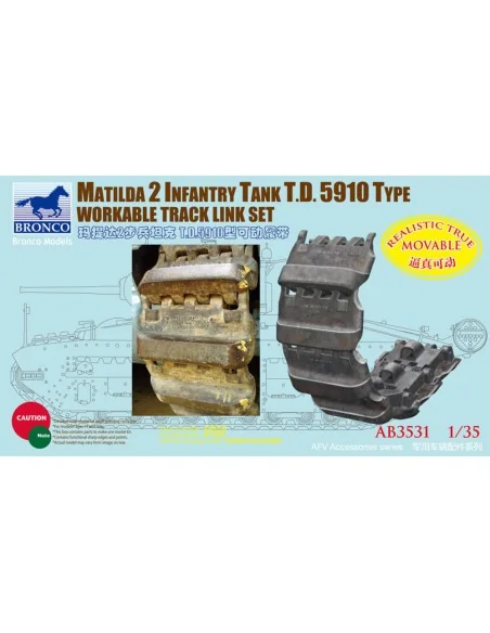 Matilda 2 T.D.5910 Type Workable Track Link Set, 1/35 - Bronco Mode...