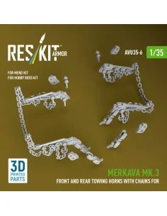 Merkava Mk.3 front and rear towing horns with chains for Meng/Hobby...