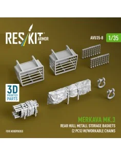 Merkava Mk.3 rear hull metall storage baskets (2 pcs) w/workable ch...