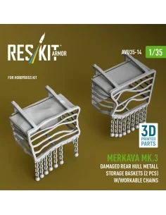 Merkava Mk.3 damaged rear hull metall storage baskets (2 pcs) w/wor...