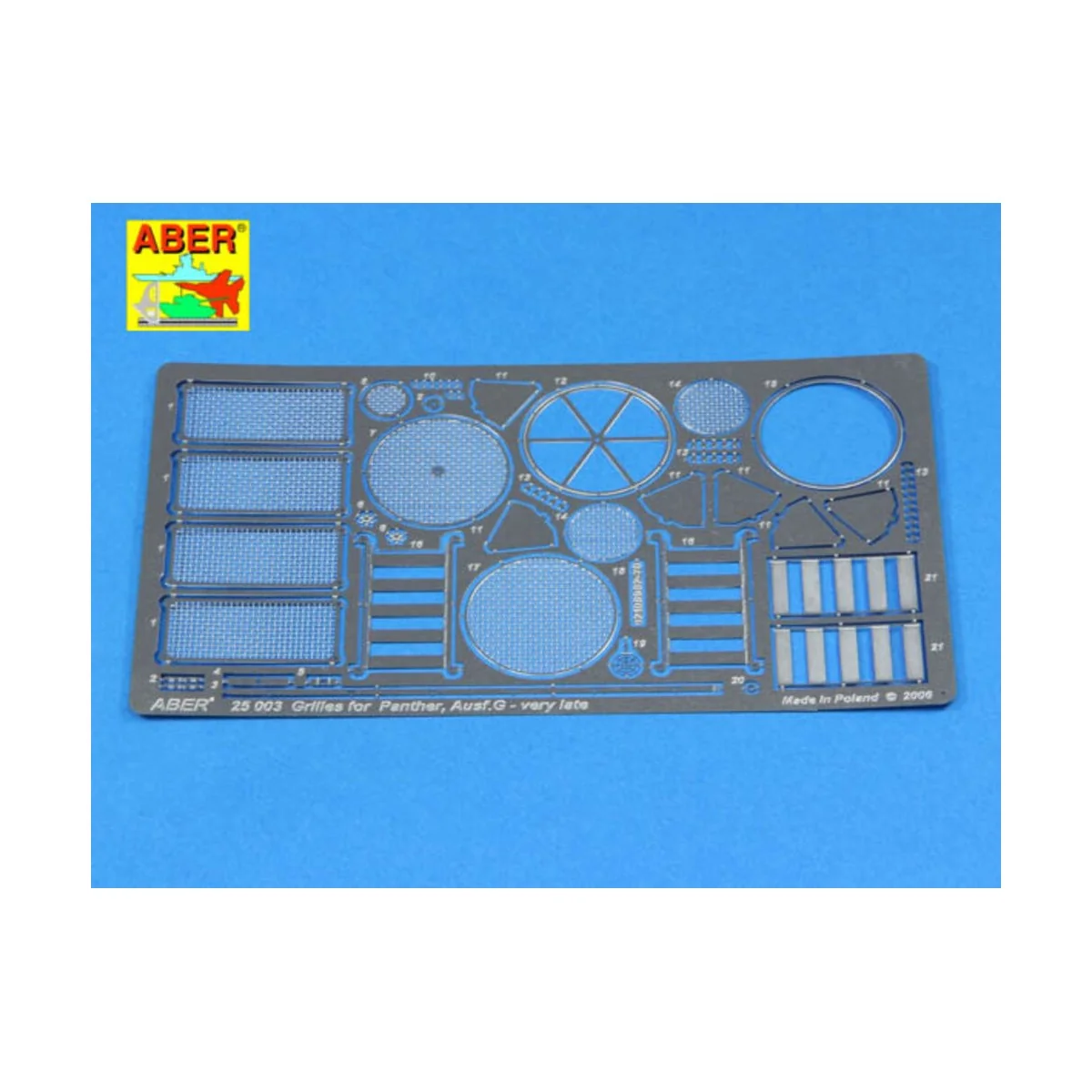 Grilles for Sd.Kfz.171 Panther Ausf.G late model, 1/25 - Aber Model...