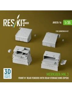 Merkava Mk.3 Front n' Rear fenders with Rear stowage bins (open) (3...