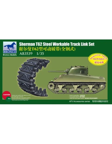 Shermann T62 Workable Track Link Set, 1/35 - Bronco Models AB3539