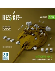 Merkava Mk.3 large exterior detail set V1 (3D Printed) for Hobby Bo...