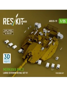 Merkava Mk.3 large exterior detail set V1 (3D Printed) for Meng, 1/...