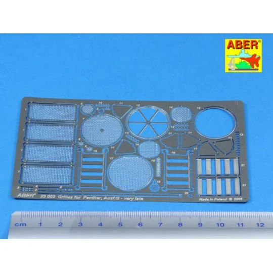 Grilles for Sd.Kfz.171 Panther Ausf.G late model, 1/25 - Aber Model...