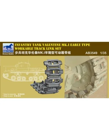 [NO_DESC] Valentine Mk.I Early Workable Track Set, 1/35 - Bronco Mo...
