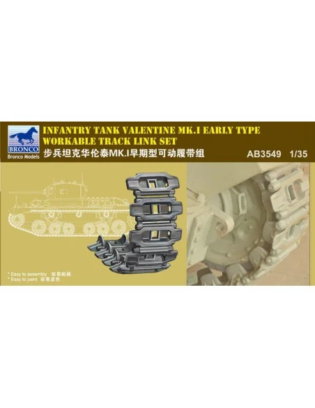 Valentine Mk.I Early Workable Track Set, 1/35 - Bronco Models AB3549