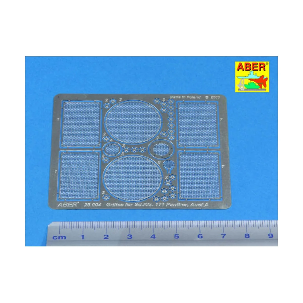 Grilles for Panther, Ausf.A/D, 1/25 - Aber Models 25004 Grilles for Panther, Ausf.A/D, 1/25 - Aber Models 25004