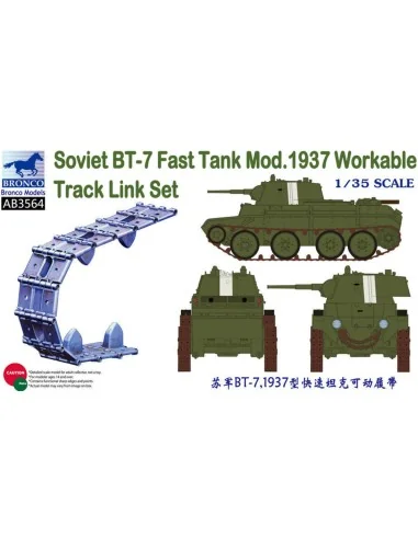 Soviet BT-7 Fast Tank Mod.1937 Workable Track Link Set, 1/35 - Bron...
