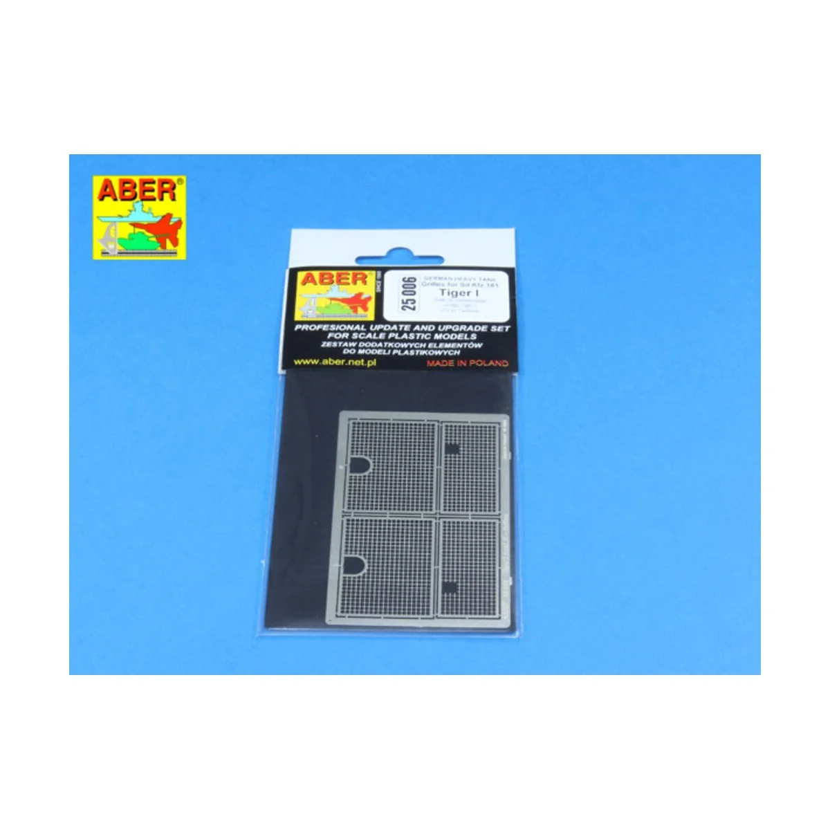 Grilles for Sd.Kfz.181.Tiger I, 1/25 - Aber Models 25006 Grilles for Sd.Kfz.181.Tiger I, 1/25 - Aber Models 25006