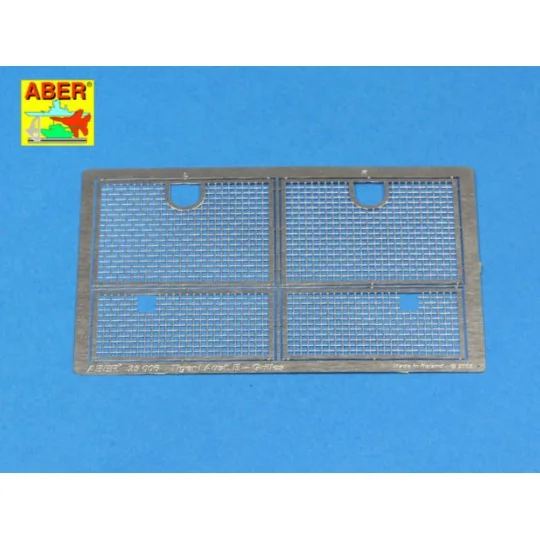 Grilles for Sd.Kfz.181.Tiger I, 1/25 - Aber Models 25006 Grilles for Sd.Kfz.181.Tiger I, 1/25 - Aber Models 25006