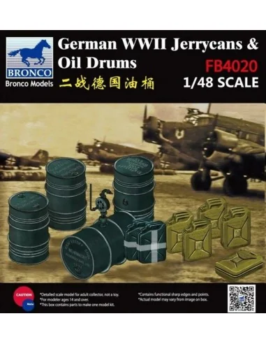 WWII German Jerry Can & Fuel Drum, 1/48 - Bronco Models FB4020