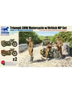 Triumph 3HW Motocycle w/MP Figure Set, 1/35 - Bronco Models CB35035
