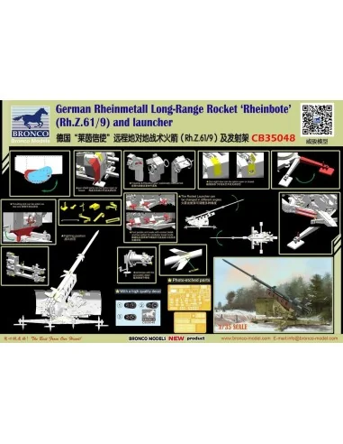 German Rheinmetall Rheinbote Rakete Rheinbote(Rh.Z.61/9) and launch...