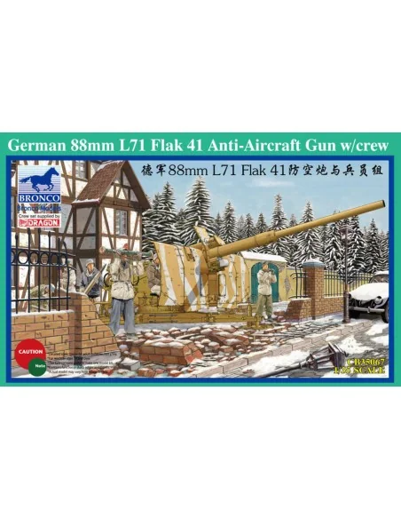 German 88mm L71 Flak 41 Anti-Aircraft Gun w/Crew, 1/35 - Bronco Mod...
