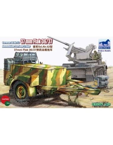 German Sd.Ah.52 37mm Flak Ammunition Carriage Trailer, 1/35 - Bronc...