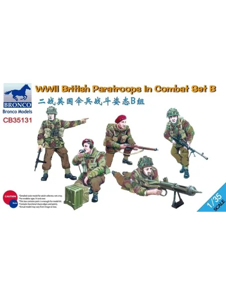 WWII British Paratroops in Combat Set B, 1/35 - Bronco Models CB35131