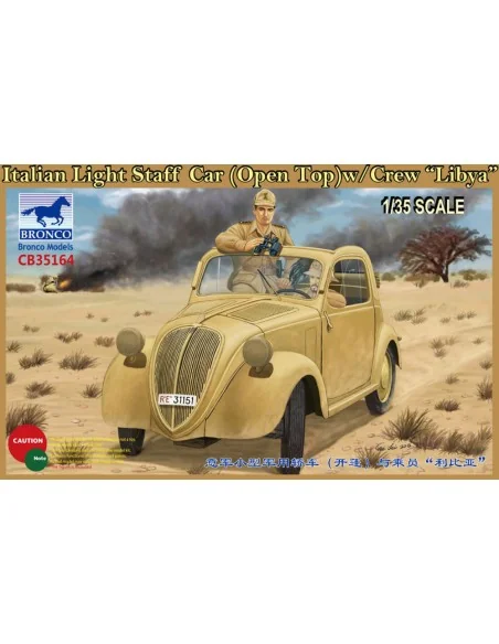Italian Light Staff Car(Open Top) w/Crew Libya, 1/35 - Bronco Model...