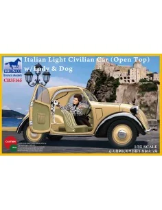 Italian Light Civilian Car(Open Top) w/Lady & Dog, 1/35 - Bronco Mo...