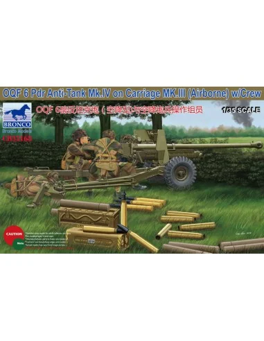 OQF 6 PDR Anti-Tank Mk.IV on Carriage MK.III(Airborna) w/Crew, 1/35...
