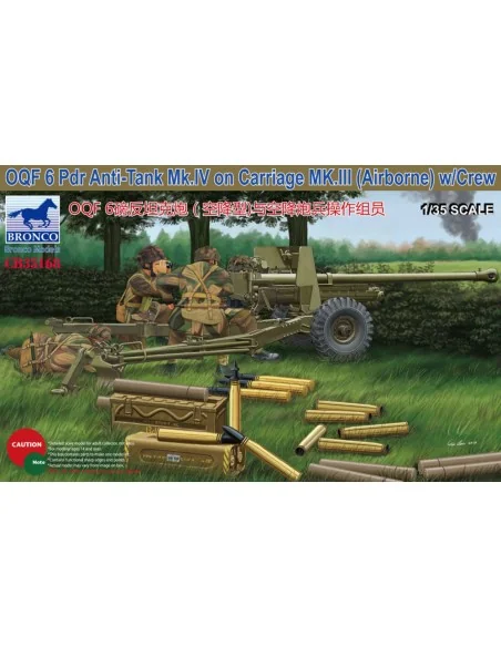 OQF 6 PDR Anti-Tank Mk.IV on Carriage MK.III(Airborna) w/Crew, 1/35...