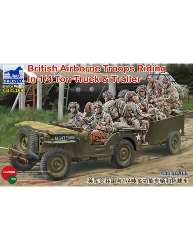 [NO_DESC] British Airborne Troops Riding In 1/4Ton Truck & Trailer,...