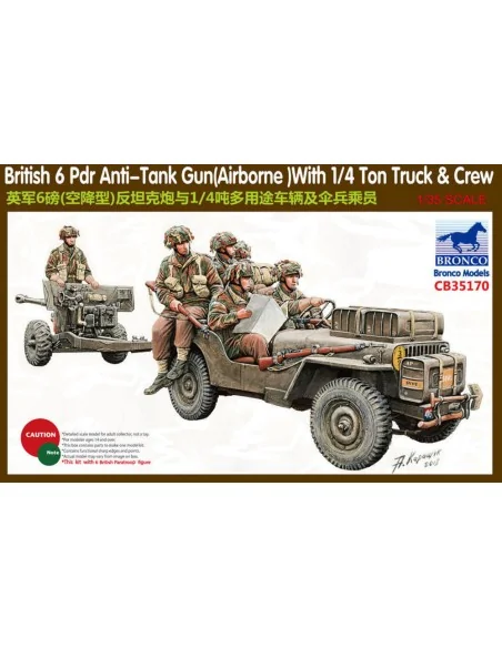 6 Pdr Anti-Tank Gun(Airborne)With 1/4Ton, 1/35 - Bronco Models CB35170